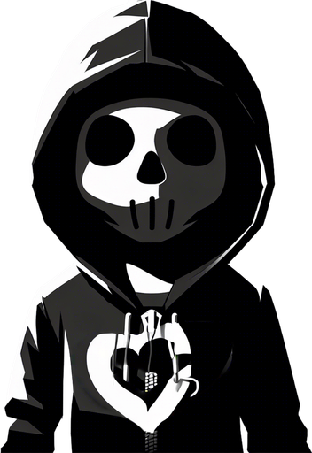 a heart on the hoodie