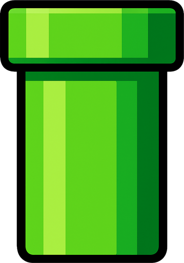 Green pipe.
In-Game asset.  2d.  High contrast.  No shadows
