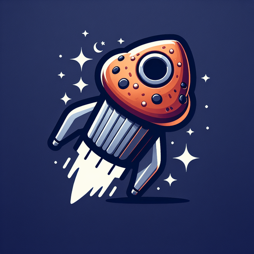 create a muffin with a rocket. muffin goes to the moon.
Single Game Texture. In-Game asset. 2d. Blank background. High contrast. No shadows.