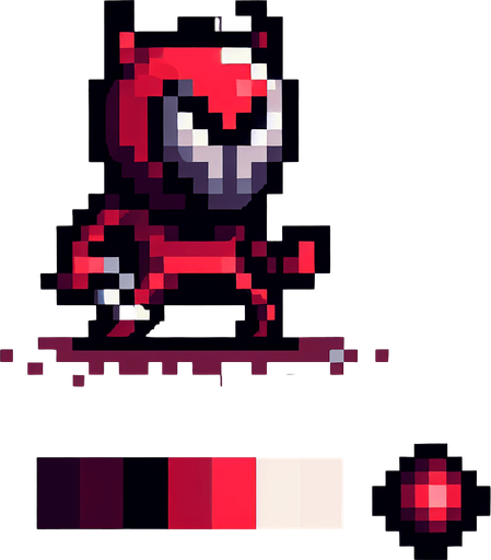 Enemy pixel.
Single Game Texture. In-Game asset. 2d. Blank background. High contrast. No shadows.