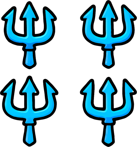 make little tridents that are blue.
In-Game asset.  2d.  High contrast.  No shadows