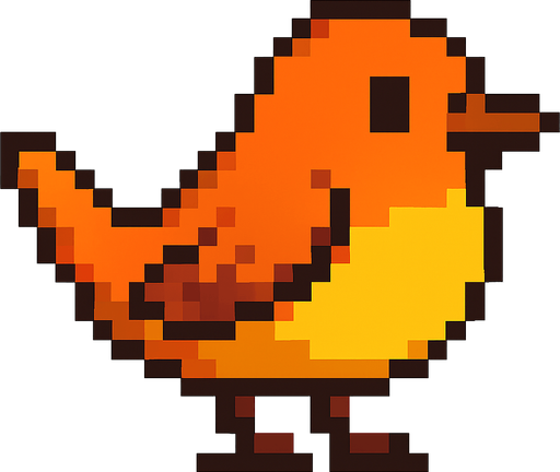 Pixel Art 2d Bird.
In-Game asset.  2d.  High contrast.  No shadows