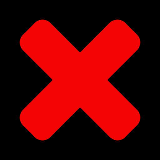 red multiplication sign.
In-Game asset.  2d.  High contrast.  No shadows