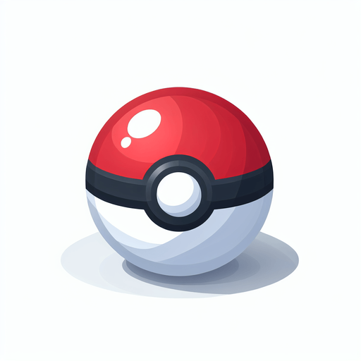 Generate an image of a Poké Ball  from Pokémon.
Single Game Texture. In-Game asset. 2d. Blank background. High contrast. No shadows.