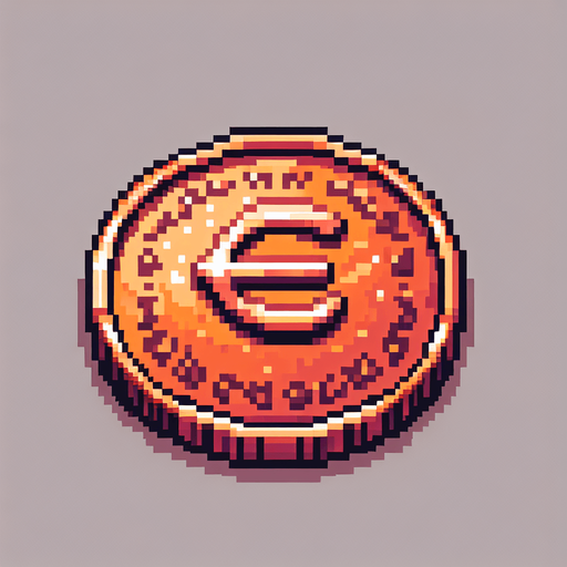 perspective of simple copper coin with a cent sign ‘¢’....
video game sprite