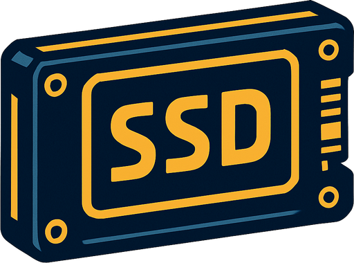 SSD bilgisayar Parçası.
In-Game asset.  2d.  High contrast.  No shadows