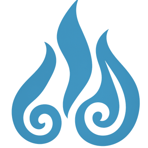 Símbolo del agua color azul