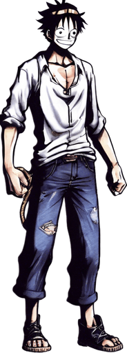 Replace the man with Monkey D. Luffy