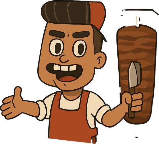 doner kebab master. 2d. Like doner store background