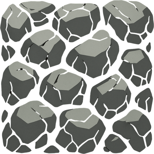 Muro de piedras tipo cueva.
In-Game asset.  2d.  High contrast.  No shadows