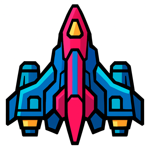 spaceship.
In-Game asset.  2d.  High contrast.  No shadows