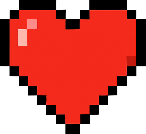 As un corazón pixelado.
In-Game asset.  High contrast.  No shadows