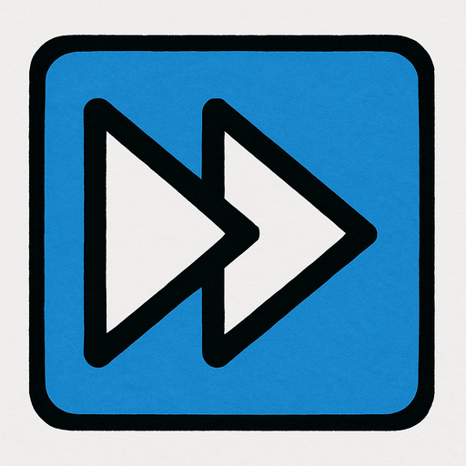 fast foward icon.
In-Game asset.  2d.  High contrast.  No shadows