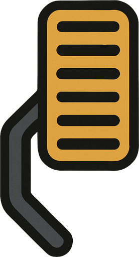 Accelerator pedal vertical.
In-Game asset.  2d.  High contrast.  No shadows