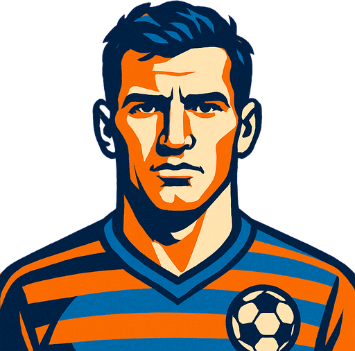 football player portre.
In-Game asset.  2d.  High contrast.  No shadows