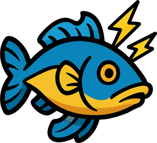 electric fish.
In-Game asset.  2d.  High contrast.  No shadows