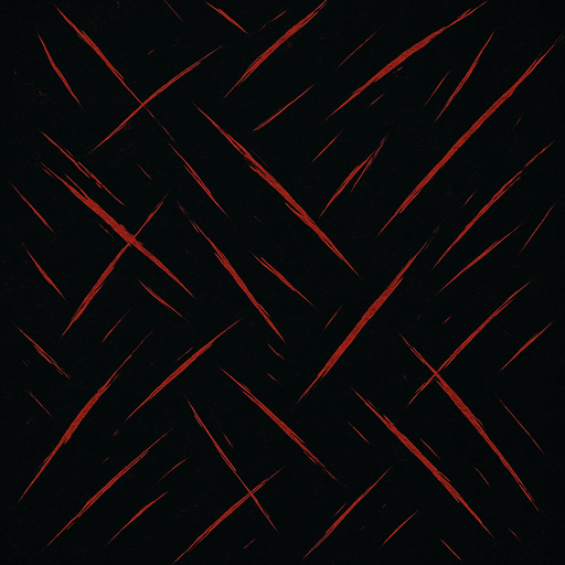 Düz arkaplan ama rengi koyu siyah ve açık kırmızı çizikler sıyrıklar olsun.
In-Game asset.  2d.  High contrast.  No shadows