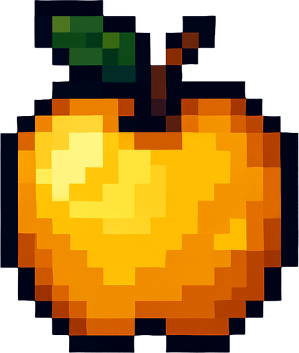 Make me a gold apple 2d pixel.
In-Game asset.  2d.  High contrast.  No shadows