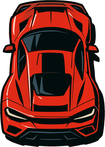 Vertical sports car.
In-Game asset.  2d.  High contrast.  No shadows