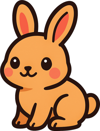 a cute little bunny.
In-Game asset.  2d.  High contrast.  No shadows