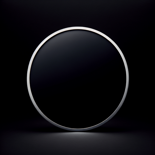 black circle with ultra-thin white border.
black background