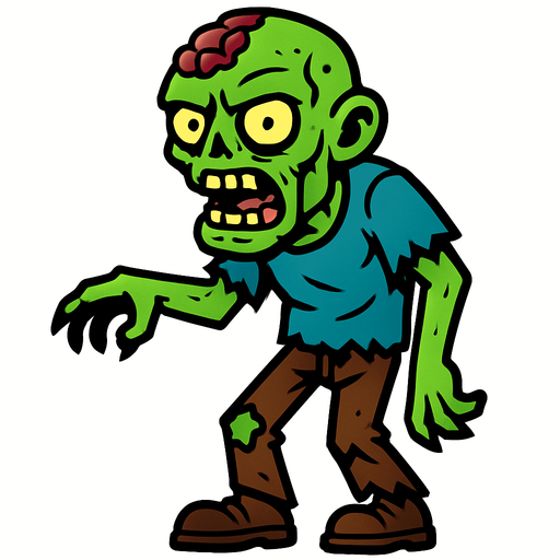 zombie.
In-Game asset.  2d.  High contrast.  No shadows