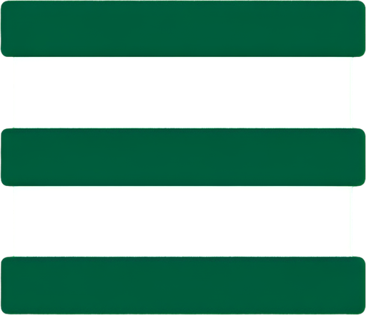 2 simple large plain horizontal green stripes.