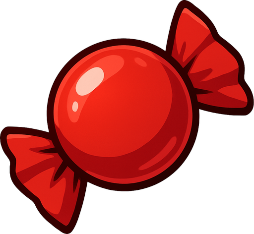 Red candy.
In-Game asset.  2d.  High contrast.  No shadows