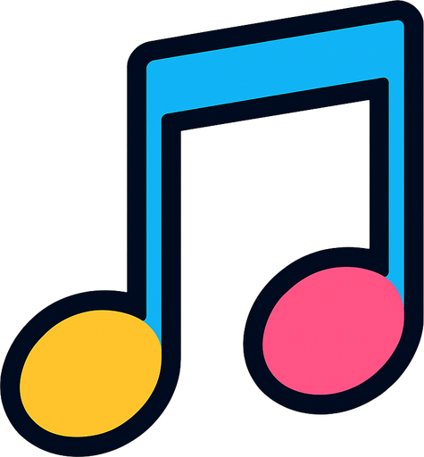 2D muzik notasi.
In-Game asset.  2d.  High contrast.  No shadows