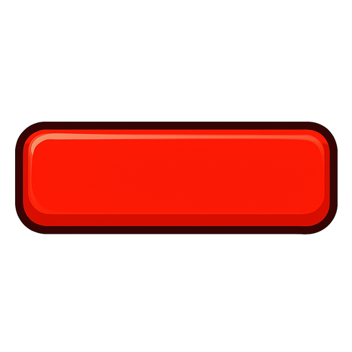 Long Bright red button.
In-Game asset.  2d.  High contrast.  No shadows