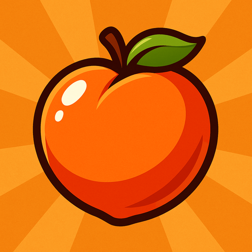 Shiney peach vector.
In-Game asset.  2d.  High contrast.  No shadows