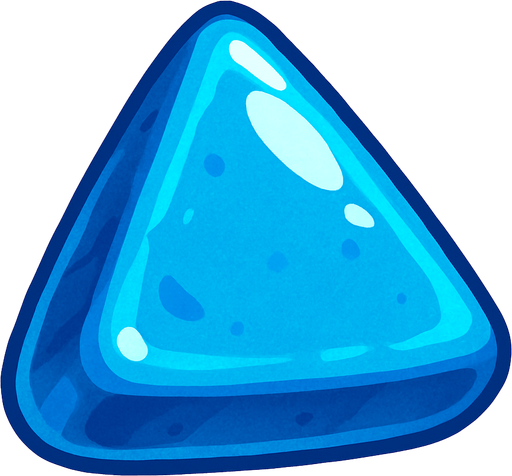 Edible triangular single blue candy.
In-Game asset.  2d.  High contrast.  No shadows