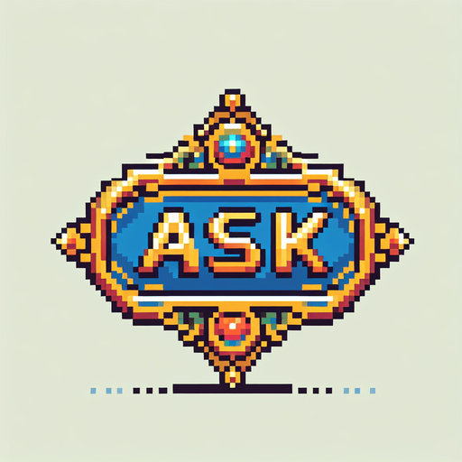 "ASK" sign with brass frame. Edwardian era style. Full color pixel art..
Single Game Texture. In-Game asset. 2d. Blank background. High contrast. No shadows.