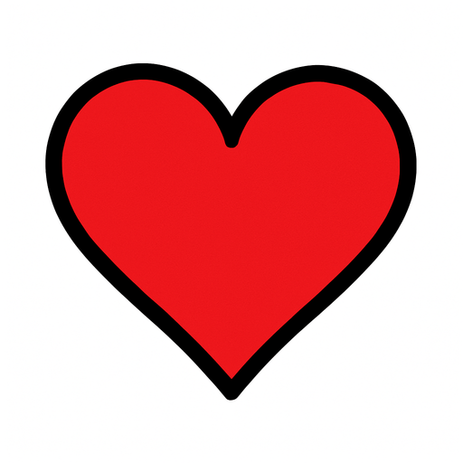 Un corazon rojo.
In-Game asset.  2d.  High contrast.  No shadows
