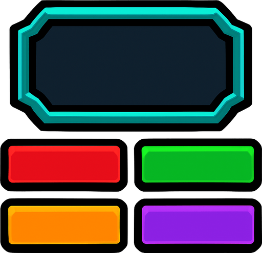 Öyle bir şey istiyorumki oyunlardaki gibi böyle oraya tıklarsın temalar açılır ya temaları andıran birşey.
In-Game asset.  2d.  High contrast.  No shadows