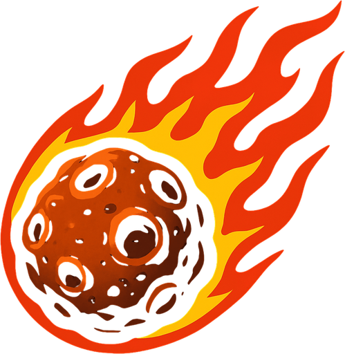 Meteor.
In-Game asset.  2d.  High contrast.  No shadows