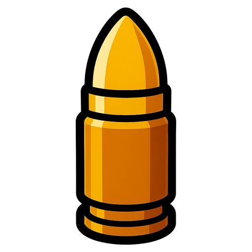 Bullet.
In-Game asset.  2d.  High contrast.  No shadows