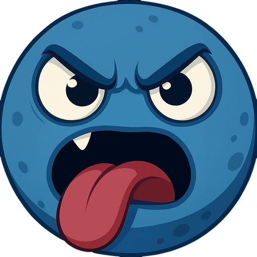 make it angry and blue