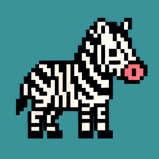 Zebra 8bit.
In-Game asset.  2d.  High contrast.  No shadows