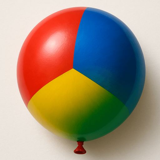 Renkli yuvarlak Balon, üstten görünüm, Gerçekçi, yazısız..
In-Game asset.  High contrast.  No shadows