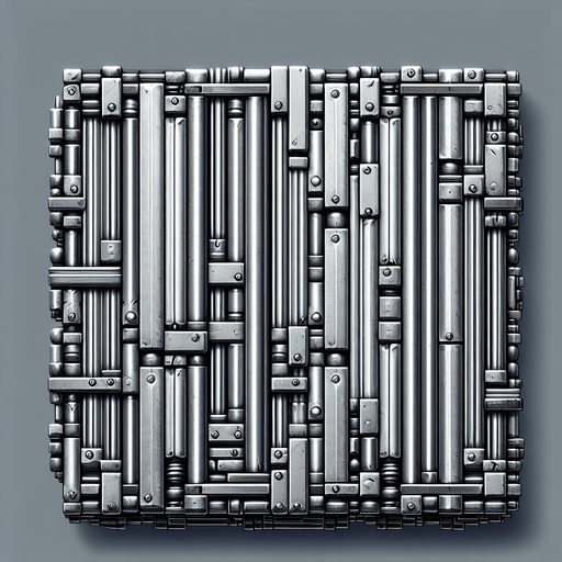 Metal bar.
Single Game Texture.  In-Game asset.  2d.  Blank background.  High contrast.  No shadows