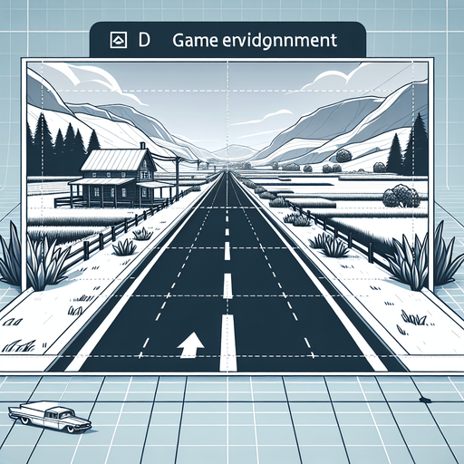 I need a road as a background of the game, with a home in the horizon. 

Single Game Texture. In-Game asset. 2d. Blank background. High contrast. No shadows..
Single Game Texture. In-Game asset. 2d. Blank background. High contrast. No shadows.
