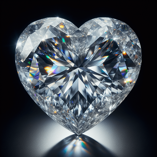 The most precious large heart in diamond, Front view.
