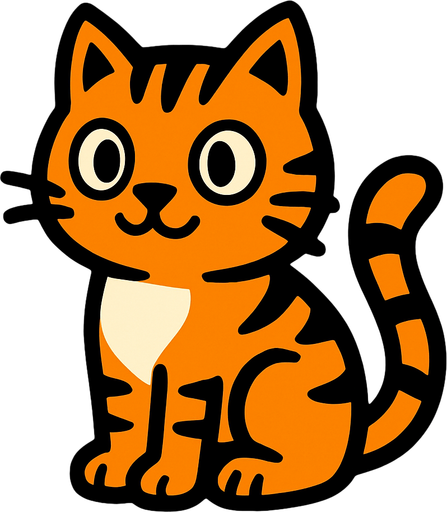 cat.
In-Game asset.  2d.  High contrast.  No shadows