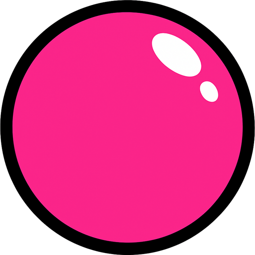 Pink ball.
In-Game asset.  2d.  High contrast.  No shadows