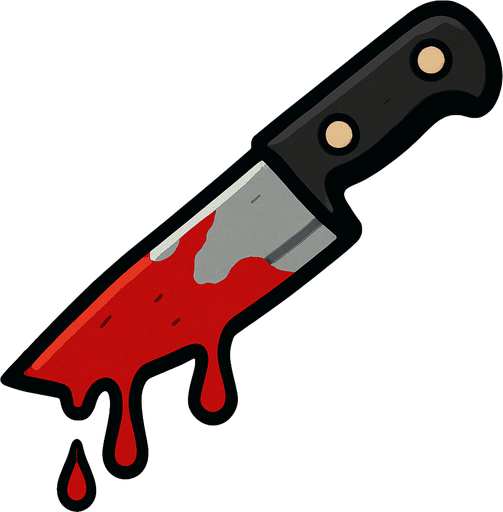 Cuchillo con sangre.
In-Game asset.  2d.  High contrast.  No shadows