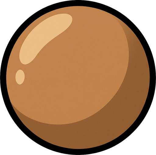 Açık kahve bilye.
In-Game asset.  2d.  High contrast.  No shadows