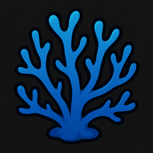 Coral bleu.
In-Game asset.  2d.  High contrast.  No shadows