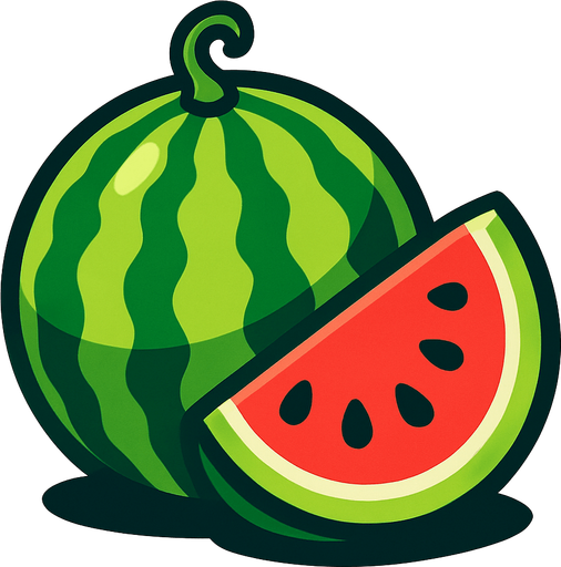 watermelon.
In-Game asset.  2d.  High contrast.  No shadows
