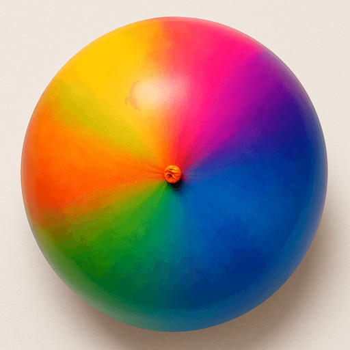 Renkli yuvarlak Balon, üstten görünüm, Gerçekçi, yazısız..
In-Game asset.  High contrast.  No shadows
